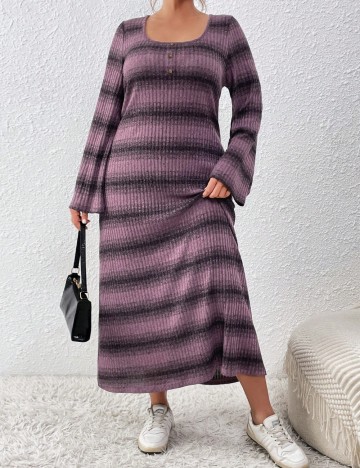 Rochie maxi Shein Curve+, mix culori