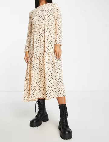 Rochie midi ASOS, crem