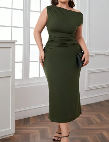 Rochie midi Shein Curve+, verde