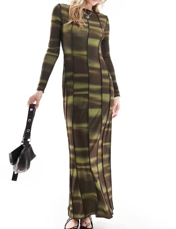 Rochie maxi Collusion, kaki