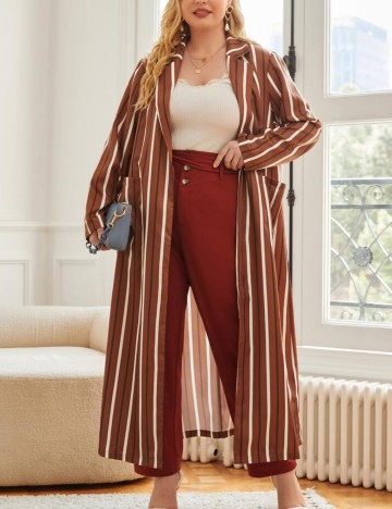 Cardigan lung Shein Curve+, mix culori