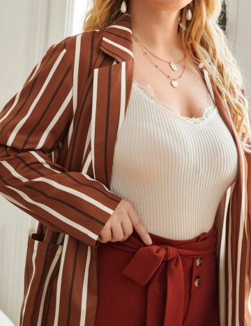 Cardigan lung Shein Curve+, mix culori