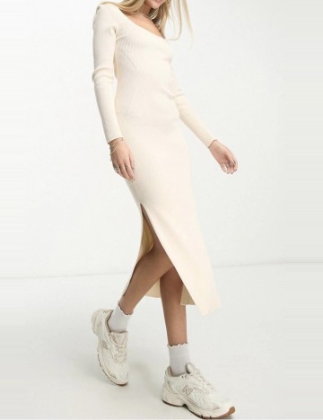 Rochie midi Stradivarius, crem