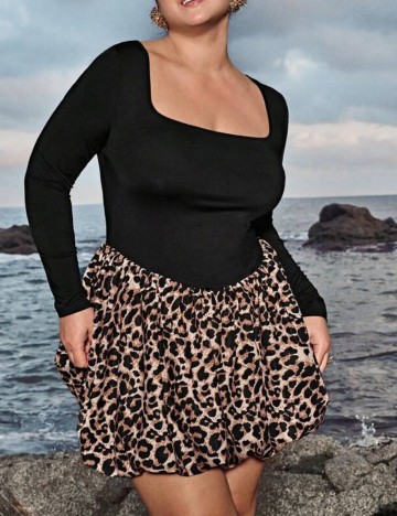 Rochie mini Shein Curve+, mix culori