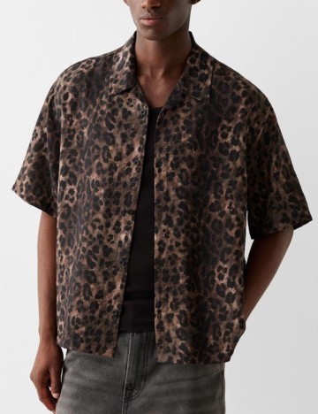 Cămașă cu m&acirc;necă scurtă Bershka, mix culori