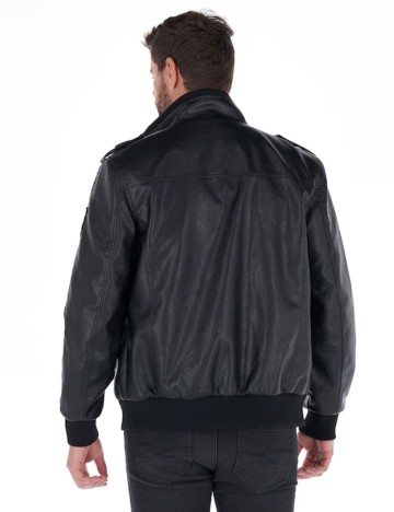 Jachetă imitație de piele Lee Cooper, negru