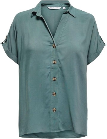 Cămașă cu m&acirc;necă scurtă Only, verde