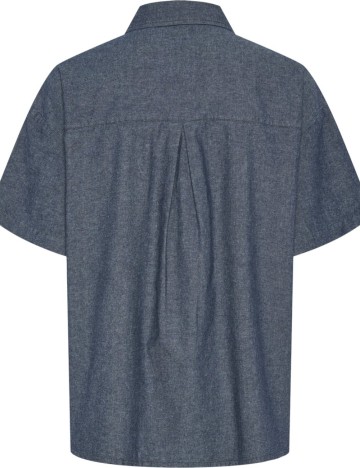 Cămașă cu m&acirc;necă scurtă Pieces, albastru