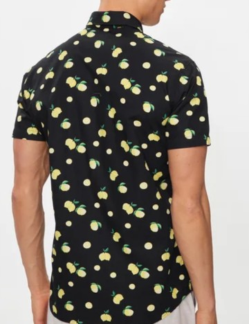 Cămașă cu m&acirc;necă scurtă Jack & Jones, negru