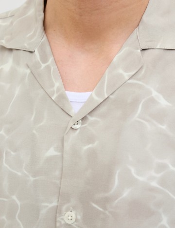 Cămașă cu m&acirc;necă scurtă Jack & Jones, bej