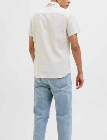 Cămașă cu m&acirc;necă scurtă Jack & Jones, bej