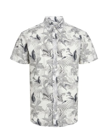 Cămașă cu m&acirc;necă scurtă Jack & Jones, alb