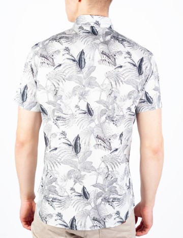 Cămașă cu m&acirc;necă scurtă Jack & Jones, alb