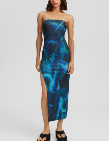 Rochie midi Bershka, mix culori