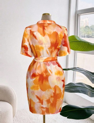 Rochie mini Shein Curve+, mix culori