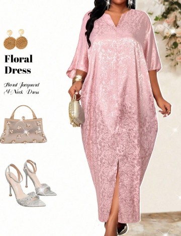 Rochie maxi Shein Curve+, roz