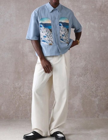 Cămașă cu m&acirc;necă scurtă Shein SUMWON, mix culori