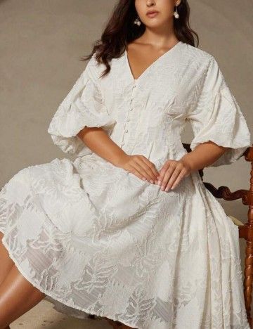 Rochie midi Shein, crem