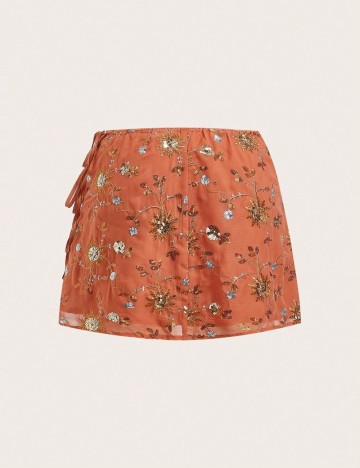 Fustă mini Shein Curve+, cărămiziu