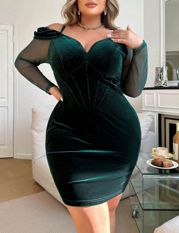 Rochie mini Shein Curve+, verde