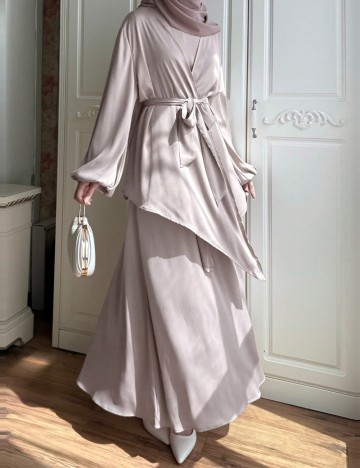 Set Rochie și Cardigan Shein, bej