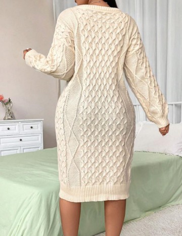 Rochie midi Shein Curve+, crem