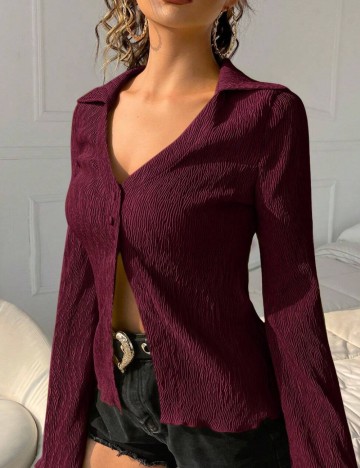 Cămașă Shein, vișiniu