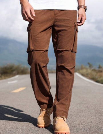 Pantaloni Shein MANFINITY, maro