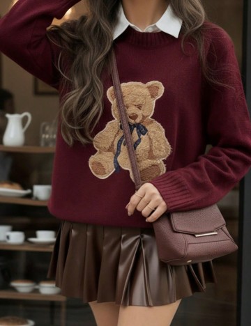 Pulover Shein, vișiniu