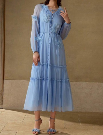 Rochie midi Shein MOTF, albastru