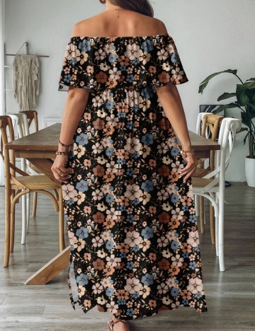 Rochie maxi Shein Curve+, mix culori