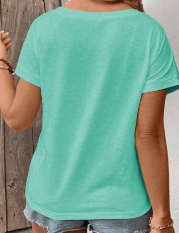 Tricou Shein Curve+, turcoaz