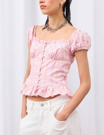 Cămașă cu m&acirc;necă scurtă Shein, mix culori