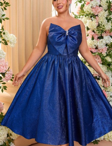 Rochie midi Shein Curve+, albastru