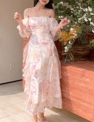 Rochie maxi Shein, mix culori