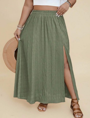 Fustă maxi Shein Curve+, verde