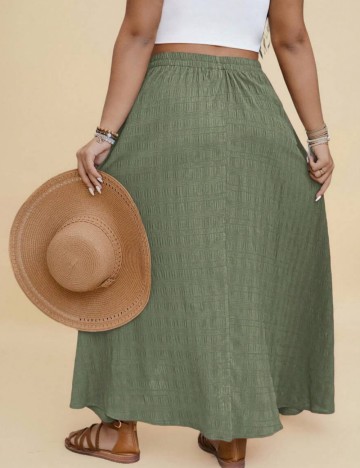 Fustă maxi Shein Curve+, verde