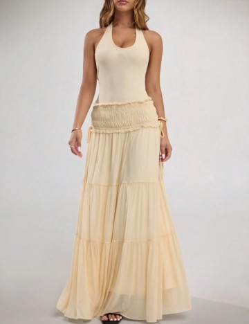 Rochie maxi Shein, crem