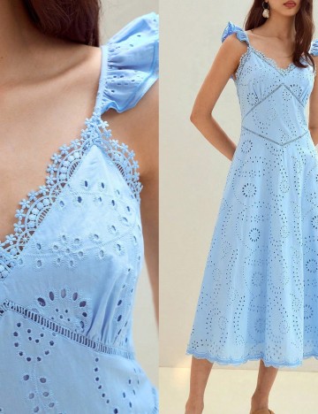 Rochie midi Shein MOTF, albastru