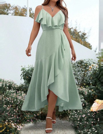 Rochie midi Shein Curve+, verde