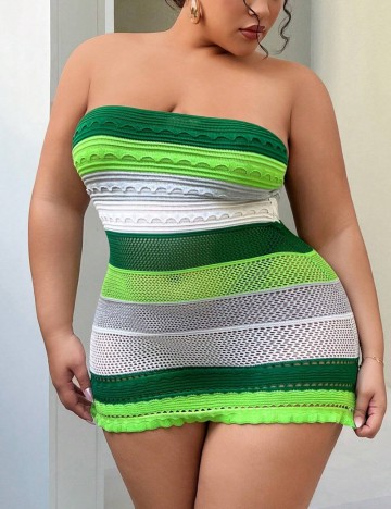 Rochie mini Shein Curve+, mix culori