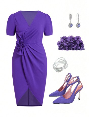 Rochie midi Shein Curve+, mov