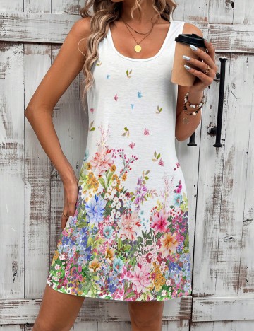 Rochie mini Shein Emery Rose, mix culori