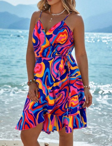 Rochie mini Shein Curve+, mix culori