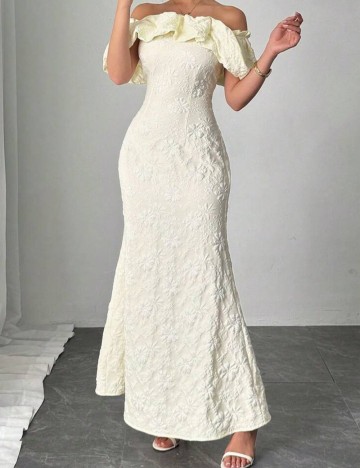 Rochie maxi Shein, crem