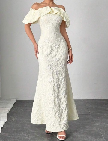 Rochie maxi Shein, crem