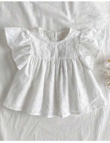 Cămașă cu m&acirc;necă scurtă Shein, alb