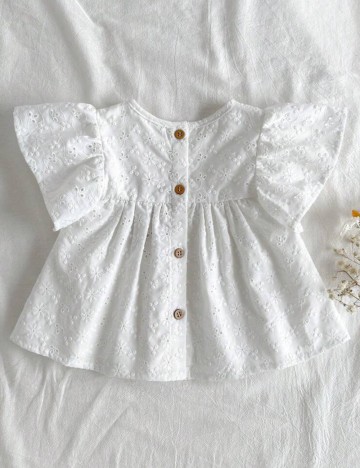 Cămașă cu m&acirc;necă scurtă Shein, alb