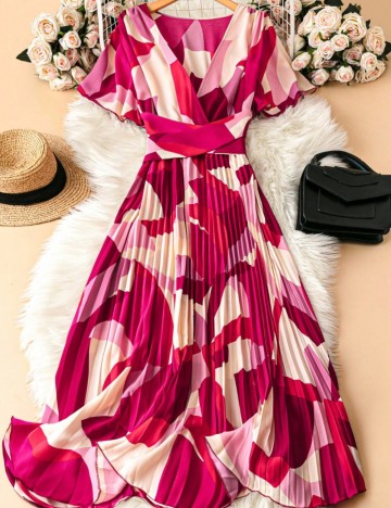 Rochie midi Shein Curve+, mix culori