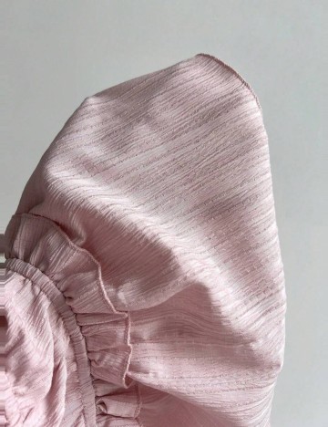 Cămașă cu m&acirc;necă scurtă Shein Curve+, roz